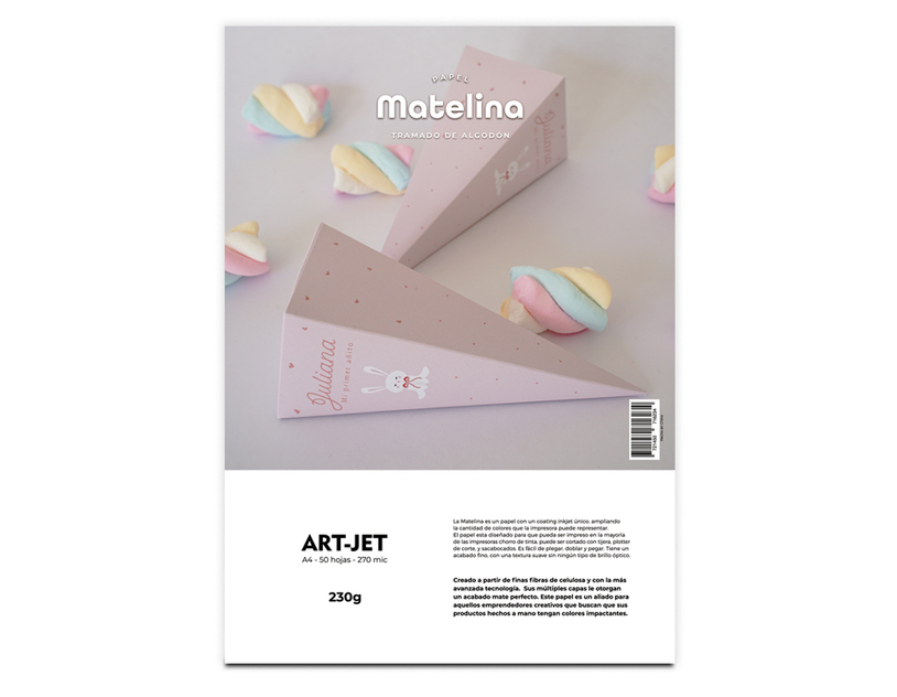 Papel Matelina A4 Tramado de Algodón 230g 50 Hojas ArtJet