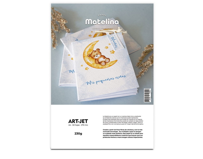 Papel Matelina A4 Nogal Europeo 230g 50 Hojas ArtJet