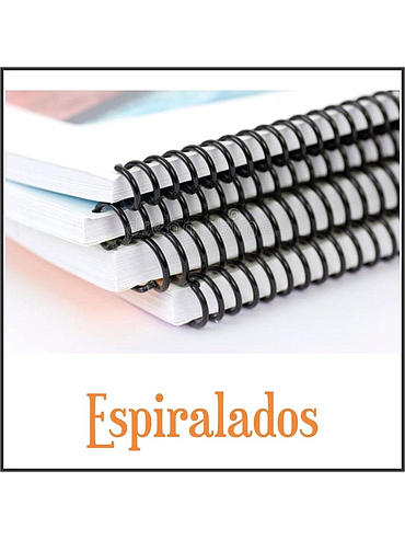 Encuadernado / Espiralado A4 con tapas PVC Hasta 40 hojas 