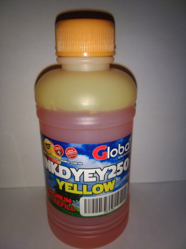 Botella de Tinta Universal Global Amarillo 250ml