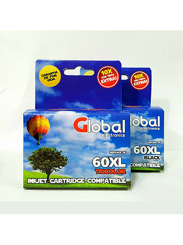 Cartucho Global p/HP 60N-XL Negro