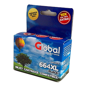 Cartucho Global HP 664N XL Negro New Chip