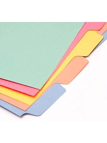 Separadores 5 Posiciones Oficio Colores Surtidos