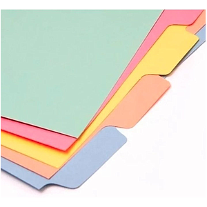 Separadores 5 Posiciones A4 Colores Surtidos