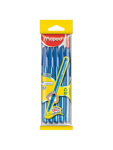 Boligrafo Maped Green Ice Azul (bolsa x5)