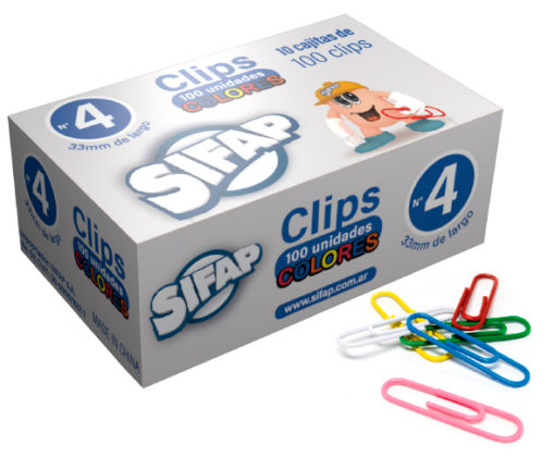 Clips Forrados SIFAP N°4 x100
