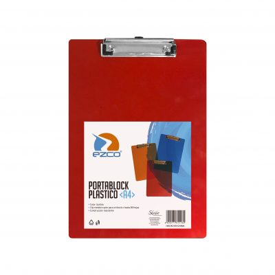 Portablock Plastico Translucido A4 Rojo