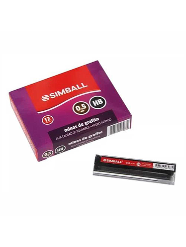 Mina de Grafito 0.5mm HB Tubo x12 Minas