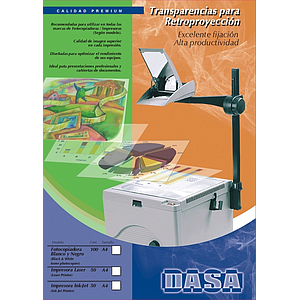 OHP para Laser Blanco y Negro A4 X 100 U Transparente / Filmina