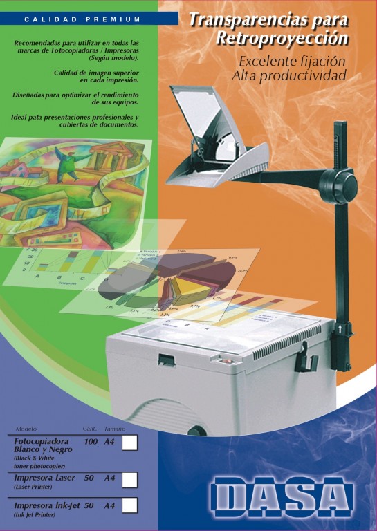 OHP para Laser Blanco y Negro A4 X 100 U Transparente / Filmina