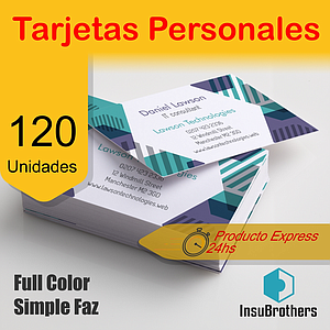 Tarjetas Personales x 120 Full Color Simple Faz Ilu 300