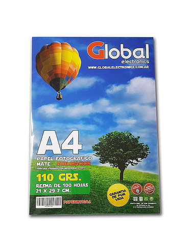 Papel Sublimacion A4 110g 100h Global