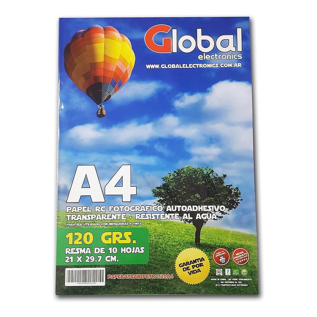 Film PET Autoadhesivo Transparente Microporoso A4 120g 10h Global