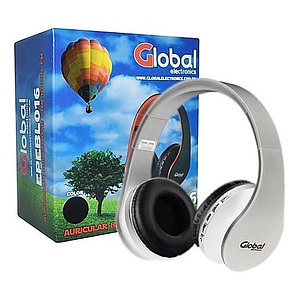 Auriculares Bluetooth Inalambrico Plegable con Microfono y Radio FM Blanco Global