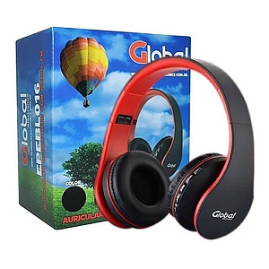 Auriculares Bluetooth Inalambrico Plegable con Microfono y Radio FM Rojo Global