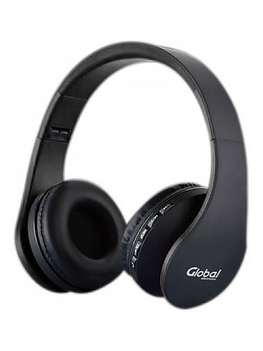 Auriculares Bluetooth Inalambrico Plegable con Microfono y Radio FM Negro Global