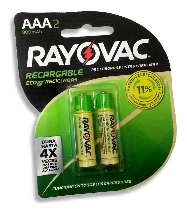 Pilas Recargables AAA Eco 800 Mha RAYOVAC Blister x2