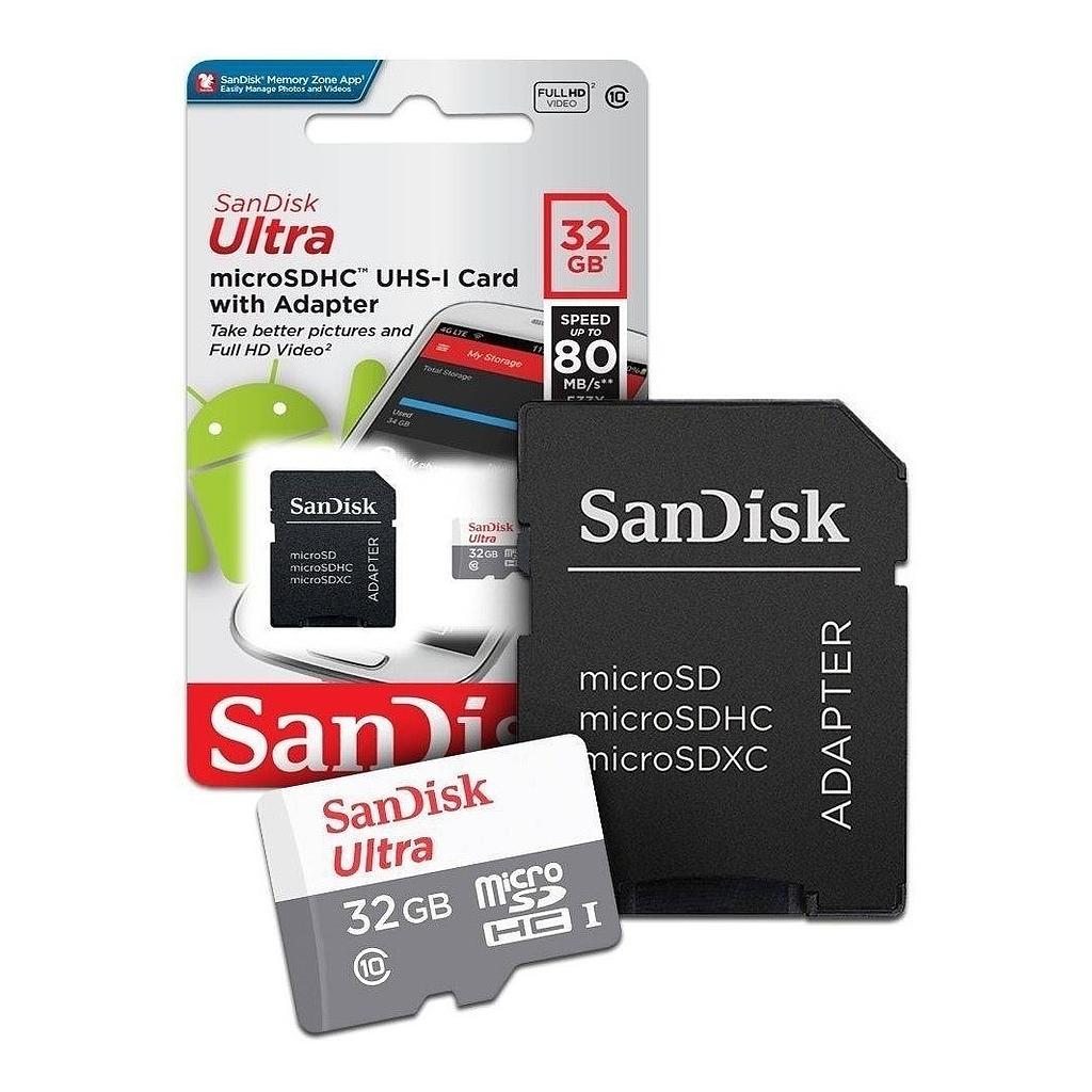 Memoria 32GB Sandisk Micro SDHC Ultra con Adaptador