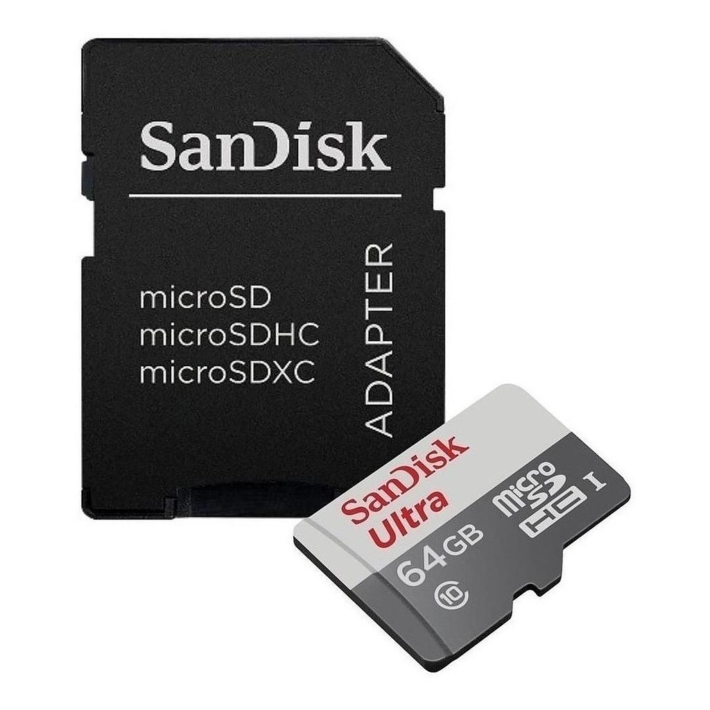 Memoria 64GB Sandisk Micro SDHC Ultra con Adaptador