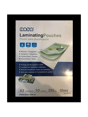 Pouch Plastificado A4 225x303mm 150mic x50 DASA