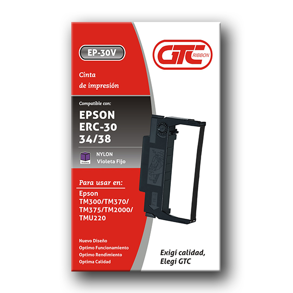 Cinta GTC p/EPSON ERC-30/34/38 Violeta