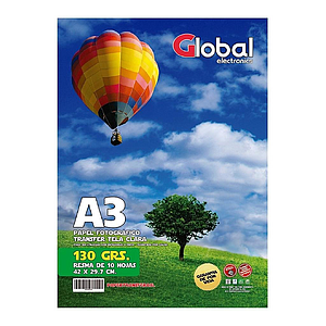 Papel Transfer Tela Clara A3 128g 10h Global